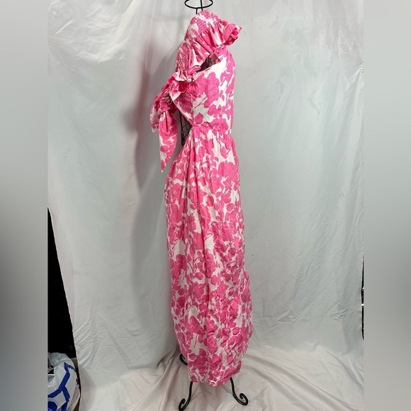 English Factory pink floral open back maxi dress size L - Picture 5 of 10